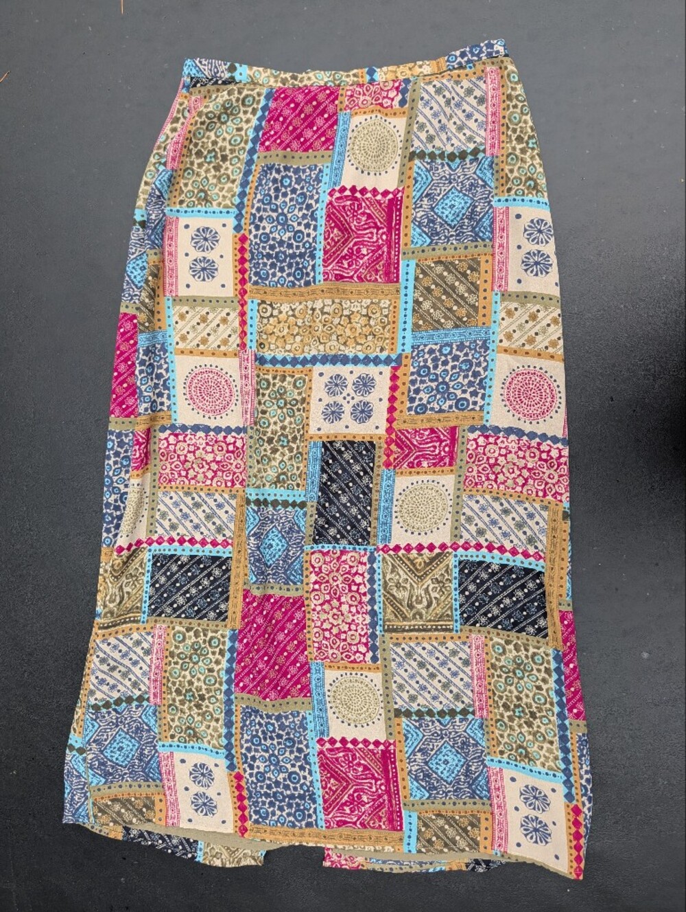 Vtg Emma James Multicolor A-Line Skirt